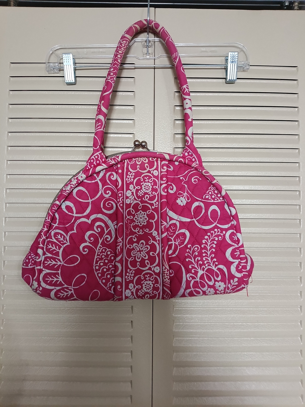 Vera Bradley Hot Pink and White Quilted Shoulder Bag